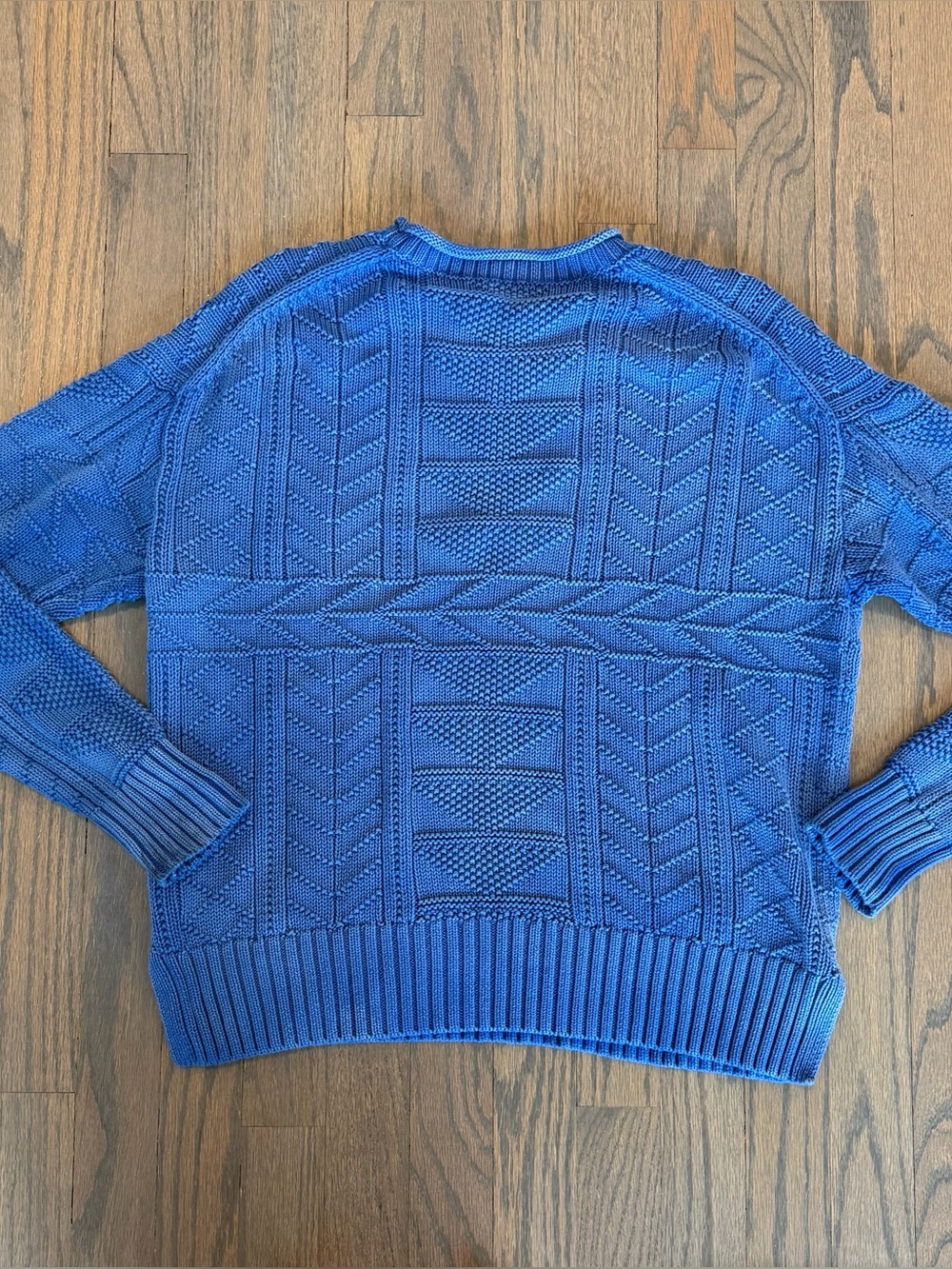Polo Ralph Lauren Sweater Rollneck Cable Knot Blue Medium Preppy Cotton - Picture 3 of 6